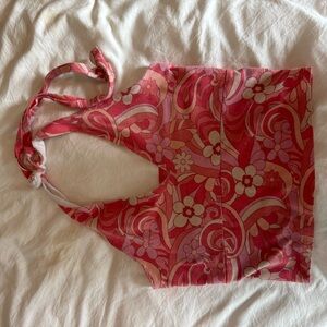 PacSun Pink Floral Crop Top